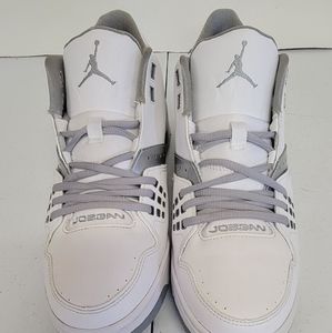 Jordan Mens Size 9 Y3 Flight 23 White Leather #317821-100 Athletic Shoes